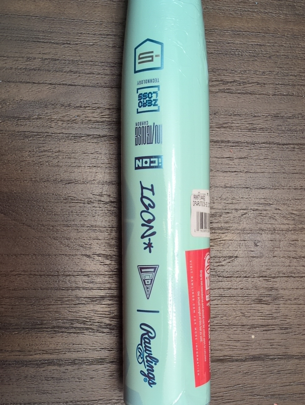 Rawlings Mint Blue ICON Baseball Bat  -5 32in.